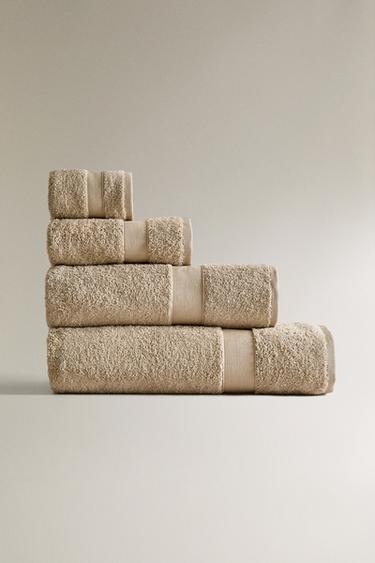 COTTON BATH TOWEL - Sand by Zara