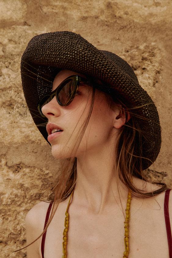 100% PAPER BUCKET HAT - Brown by Zara - Image 0