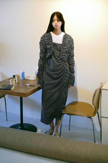 GATHERED NYLON JACKET - Dark grey by Zara