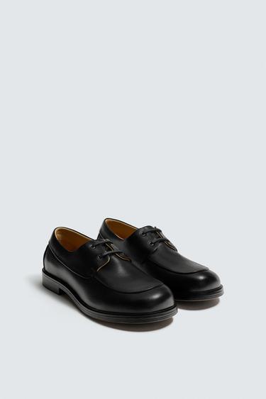 LEATHER DECK SHOES LIMITED EDITION - Black by Zara