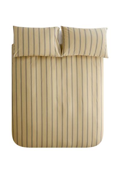 STRIPED PERCALE DUVET COVER (300 THREAD COUNT) - Yellow by Zara