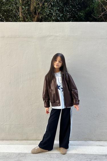 LEATHER EFFECT BOMBER JACKET - Brown by Zara