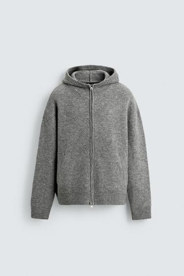 HOODED CARDIGAN - Grey by Zara