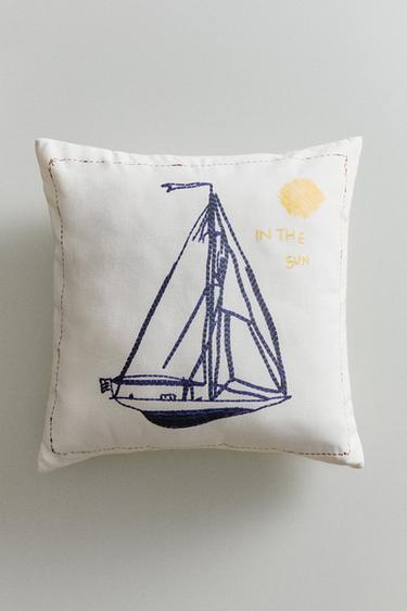 BOAT CUSHION COVER - White by Zara