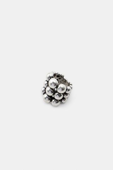 MAXI RING WITH METAL BALLS - Silver by Zara