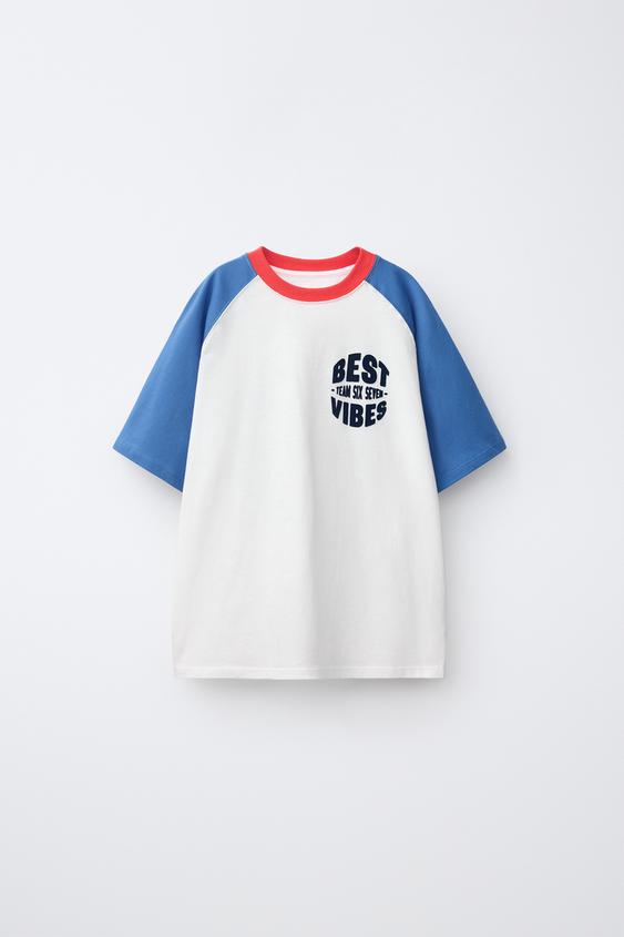 TEAM SIX SEVEN RAGLAN SLEEVE T-SHIRT - White by Zara - Image 0