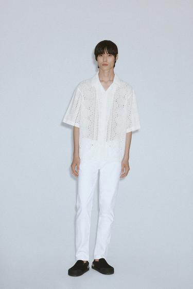 EMBROIDERED CUTWORK SHIRT - White by Zara - Image 0