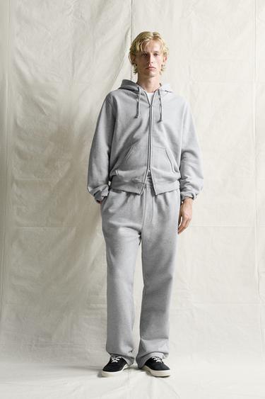 REGULAR FIT ZIP-UP HOODIE - Grey marl by Zara