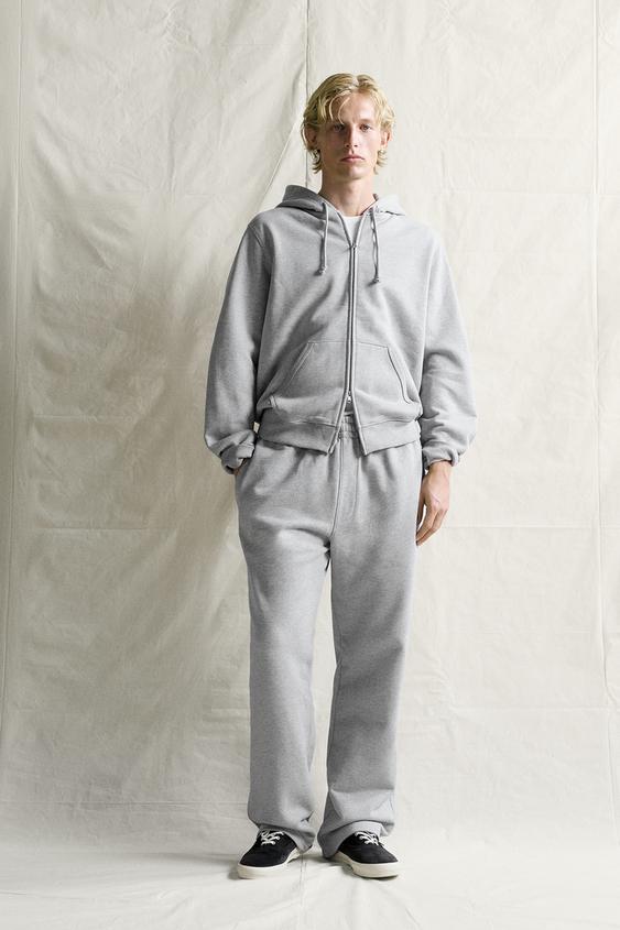 REGULAR FIT ZIP-UP HOODIE - Grey marl by Zara - Image 0