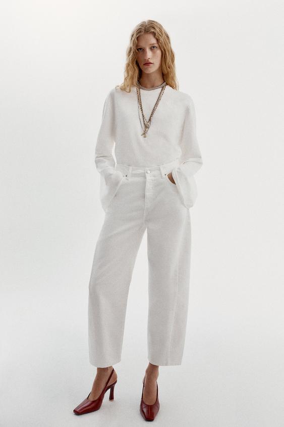 Z1975 HIGH-WAIST BARREL JEANS - White by Zara - Image 0