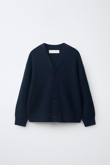 PURL KNIT CARDIGAN - Dark navy by Zara