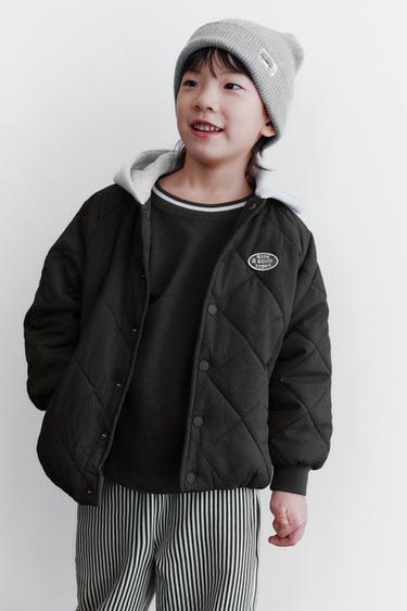 CONTRAST HOODED PUFFER JACKET - Anthracite grey by Zara