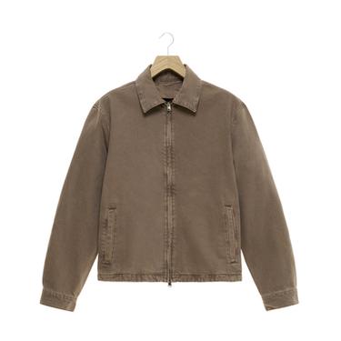 DENIM ZIP-UP JACKET - Brown / Taupe by Zara