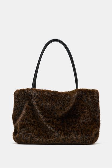 FAUX FUR TOTE BAG - Leopard by Zara