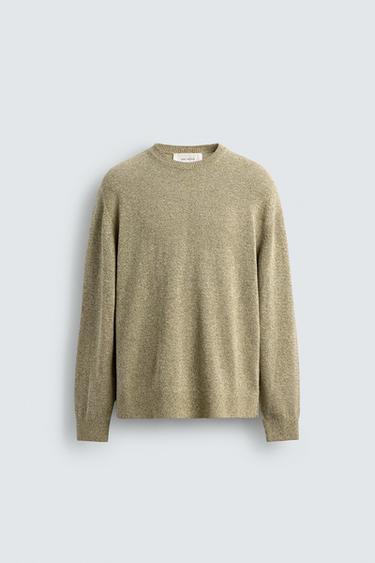 COTTON BLEND TWISTED YARN JUMPER - pistachio green by Zara