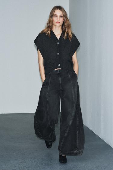 ZW COLLECTION BALLOON HIGH-WAIST JEANS - Grey by Zara