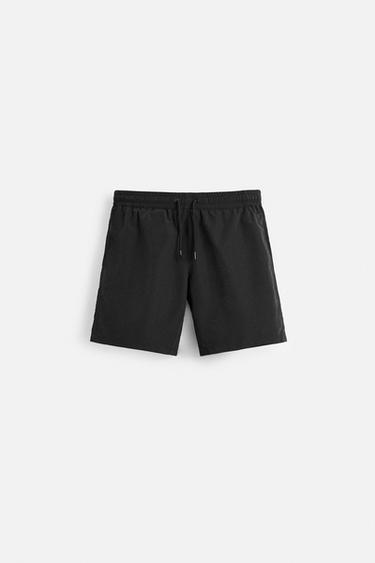 BASIC LONG SWIMMING TRUNKS - Black by Zara