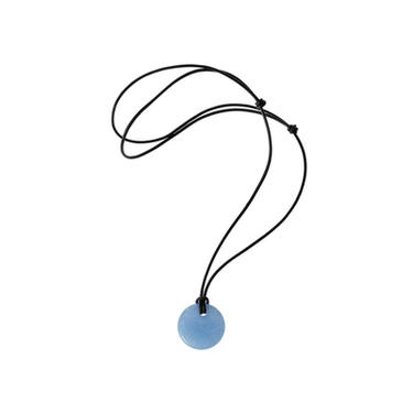 QUARTZ BEAD CORD NECKLACE - Sky blue by Zara