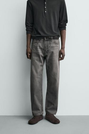 REGULAR FIT JEANS - Grey by Zara