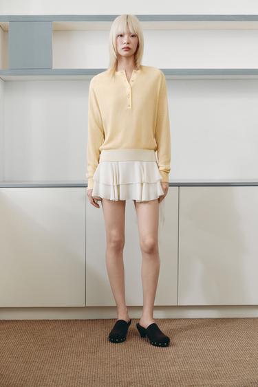 FRILL SKORT - Ecru by Zara