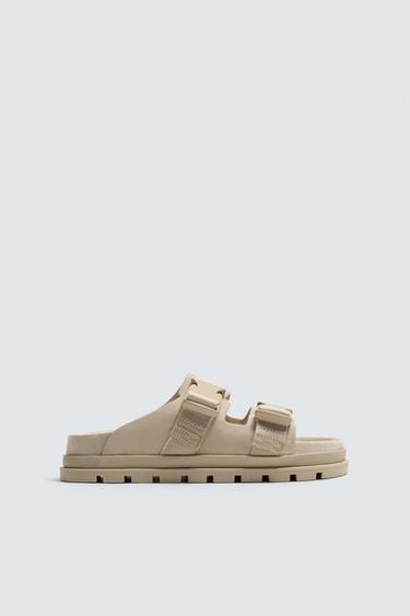 CHUNKY LEATHER SANDALS - Beige by Zara