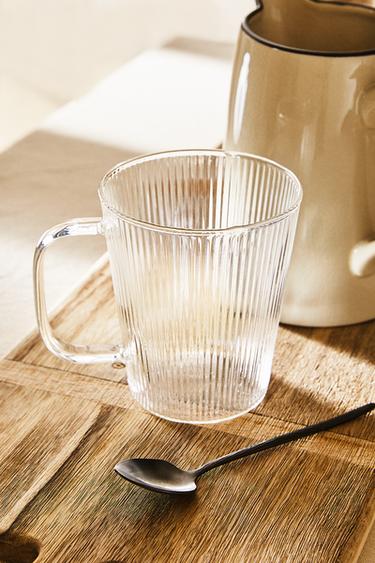 BOROSILICATE GLASS MUG WITH LINES - 990 by Zara