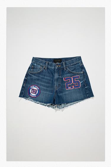 HIGH-WAIST NFL GIANTS DENIM SHORTS - Dark indigo by Zara - Image 0