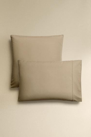 PERCALE PILLOWCASE (300 THREAD COUNT) - Dark beige by Zara - Image 0