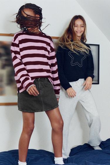 KNIT JUMPER WITH STAR STUDS - Navy blue by Zara