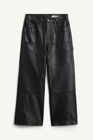 LTHR PNT - Black by Zara