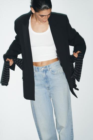 TRF EXTRA WIDE-LEG HIGH-WAIST JEANS - Aquamarine by Zara