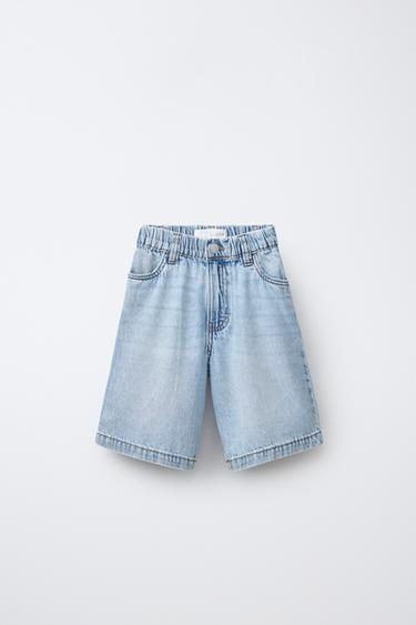 BAGGY DENIM BERMUDA SHORTS - Blue by Zara