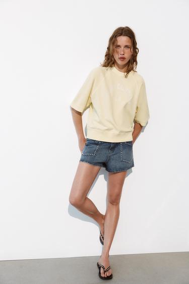 SLOGAN SWEATSHIRT - Yellow by Zara