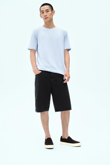 BASIC SLIM FIT T-SHIRT - Sky blue by Zara