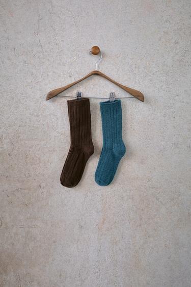 2-PACK OF LONG RIBBED SOCKS - Blue by Zara