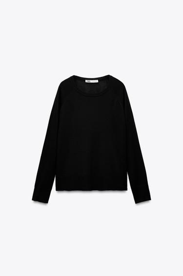 FINE KNIT SWEATER - Black by Zara