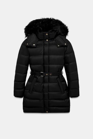 WATER-REPELLENT WINDPROOF HOODED DOWN JACKET - Black by Zara
