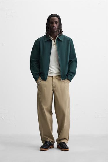 RELAXED FIT PLEATED TROUSERS - camel by Zara - Image 0