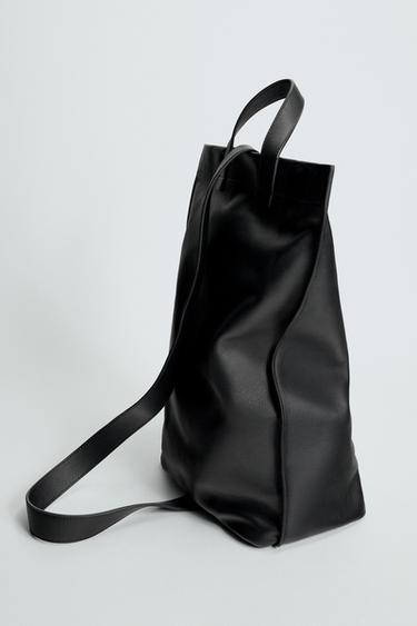 LEATHER BACKPACK - Black by Zara