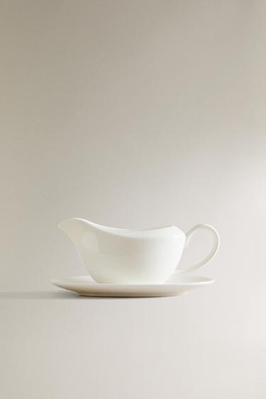 PLAIN BONE CHINA GRAVY BOAT - White by Zara - Image 0