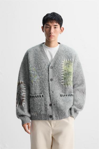 PATCHWORK CARDIGAN - Grey by Zara
