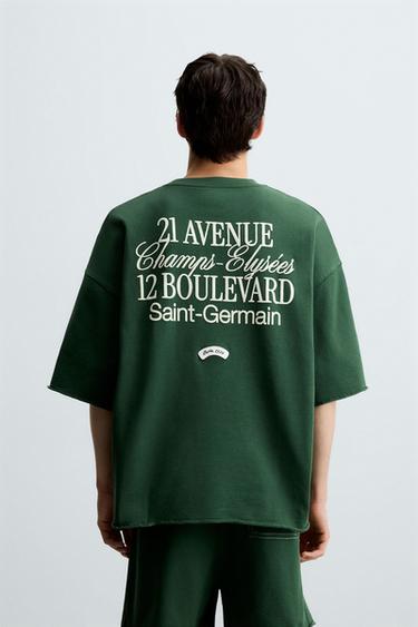CONTRAST PATCH SWEATSHIRT - Green by Zara