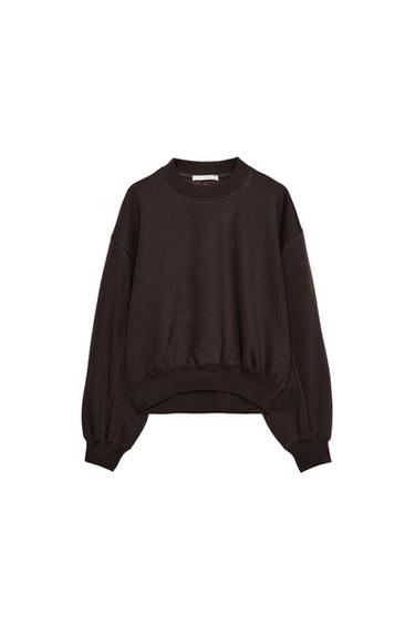 BASIC PLUSH SWEATSHIRT - Brown by Zara