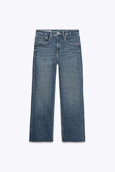 TRF CROPPED FLARE HIGH-WAIST JEANS - Navy blue by Zara