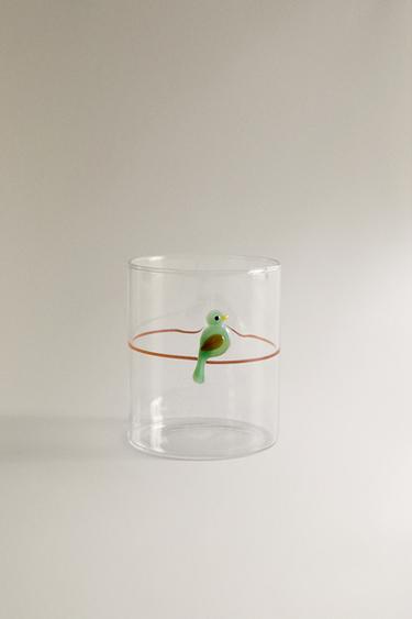 BOROSILICATE BIRD TUMBLER - Green by Zara