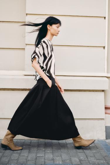 MIDI DART SKIRT - Black by Zara