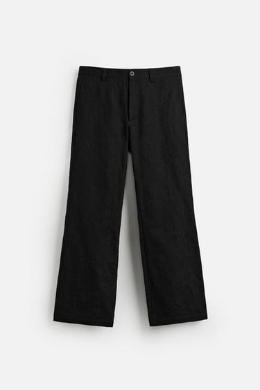 FLORAL EMBROIDERY TROUSERS - Black by Zara