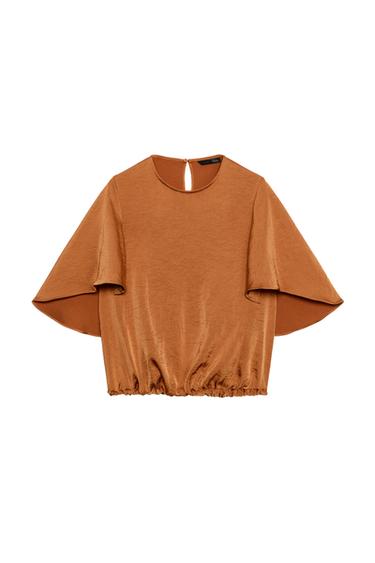 FLOWING SHIRT WITH FRILL SLEEVES - Burnt orange by Zara