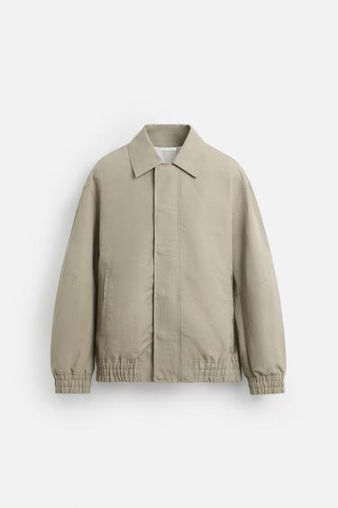 COTTON - LINEN BLEND JACKET - Light grey by Zara