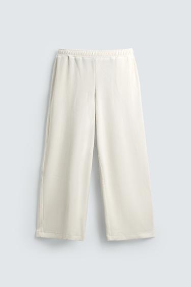 RELAXED FIT OTTOMAN TROUSERS - Oyster-white by Zara